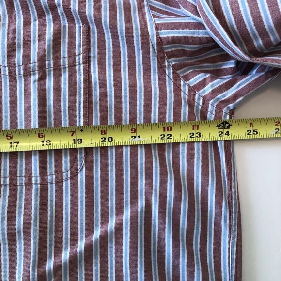 L.L. Bean Mens Button Down Shirt Multicolor Stripe Long Sleeve Pocket Tall L - Picture 7 of 8